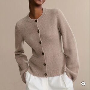 Jenni Kayne Gray Knit Cardigan Sweater Taupe